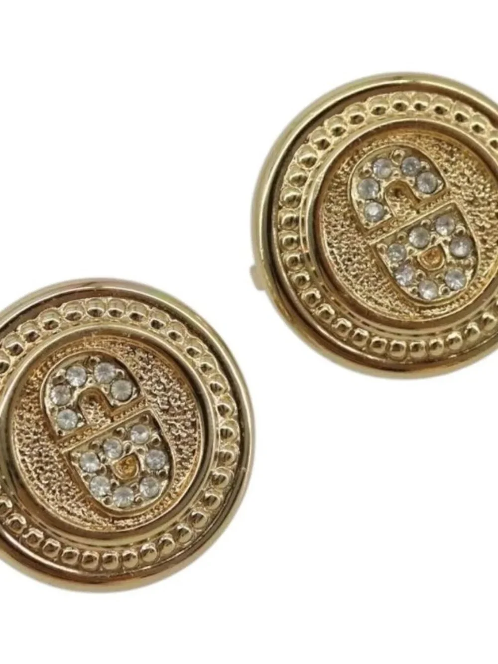 Christian Dior Earring metal Gold Tone Auth ka3906A